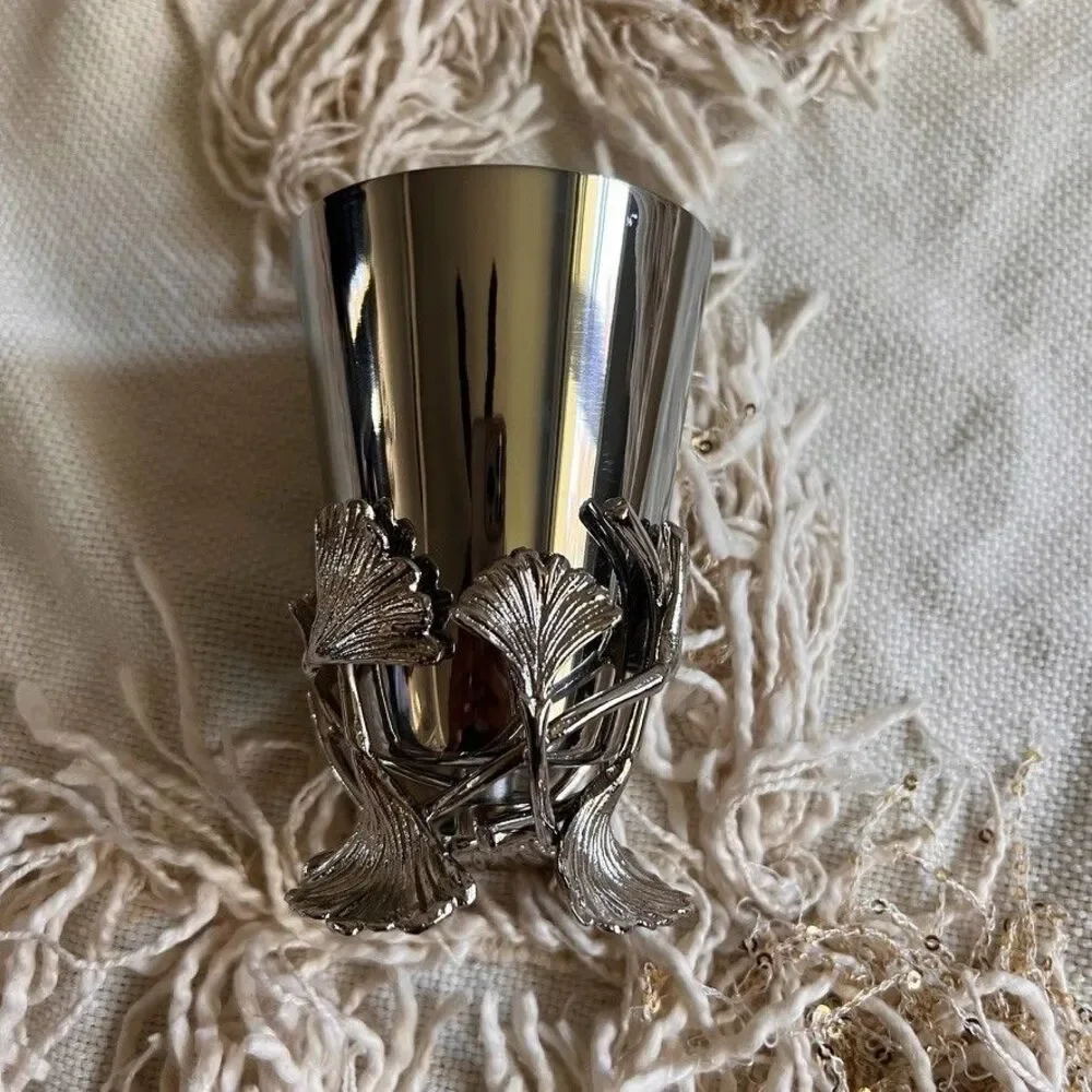 Michael Aram Ginkgo Bud Vase Stainless Steel 4.5'' NEW